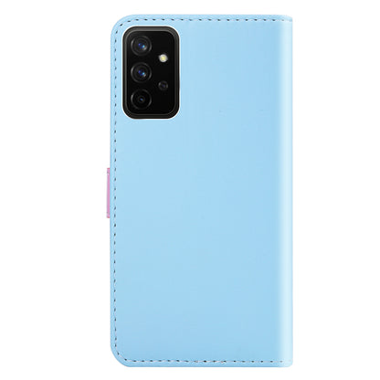 Wallet Design Three-color Splicing Leather Stand Cover for Samsung Galaxy A52 4G/5G / A52s 5G