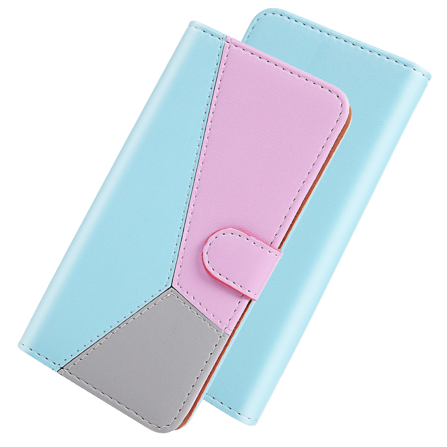 Wallet Design Three-color Splicing Leather Stand Cover for Samsung Galaxy A52 4G/5G / A52s 5G