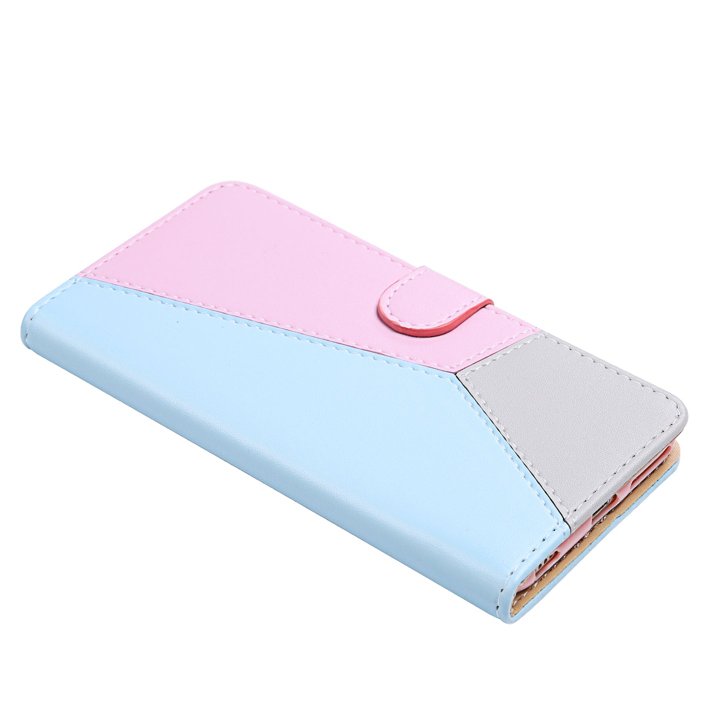 Wallet Design Three-color Splicing Leather Stand Cover for Samsung Galaxy A52 4G/5G / A52s 5G