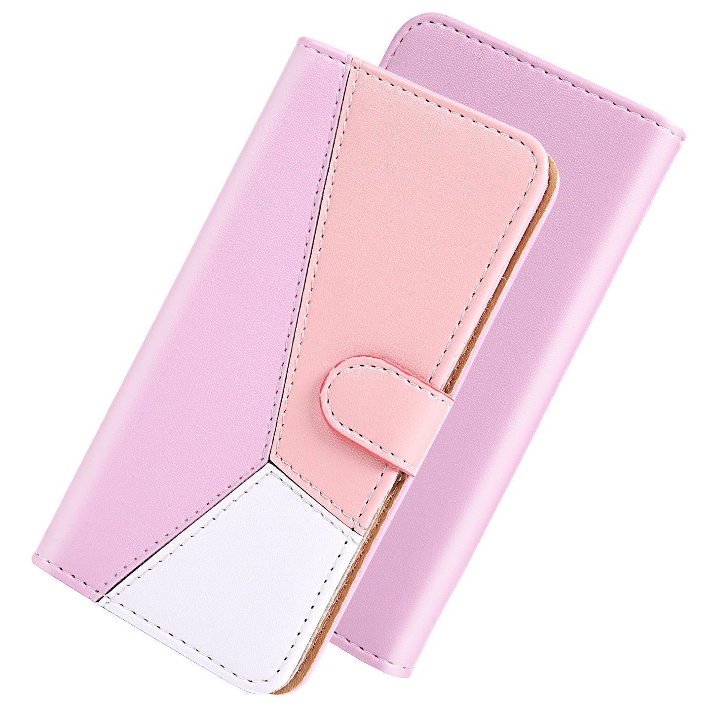 Wallet Design Three-color Splicing Leather Stand Cover for Samsung Galaxy A52 4G/5G / A52s 5G