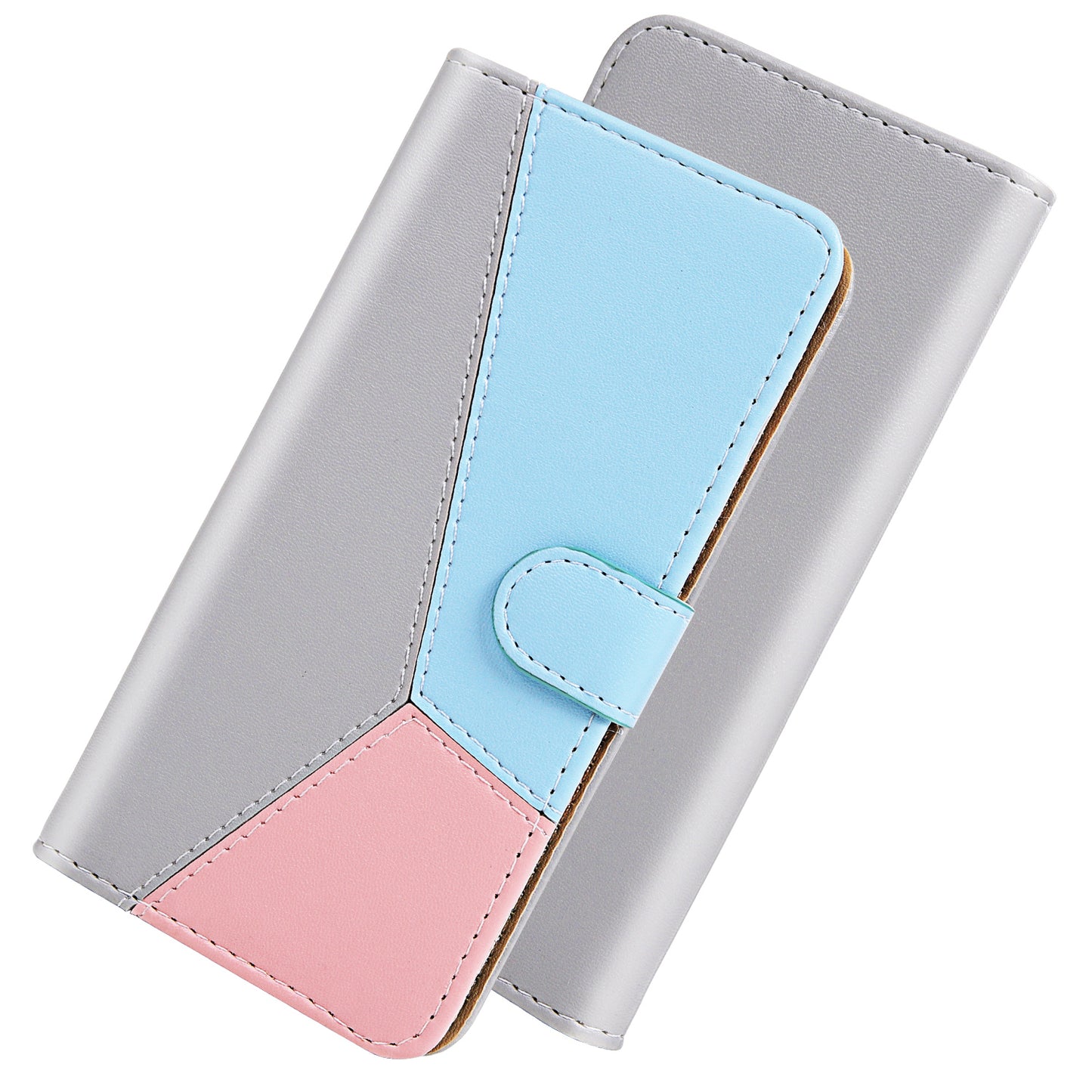 Wallet Design Three-color Splicing Leather Stand Cover for Samsung Galaxy A52 4G/5G / A52s 5G