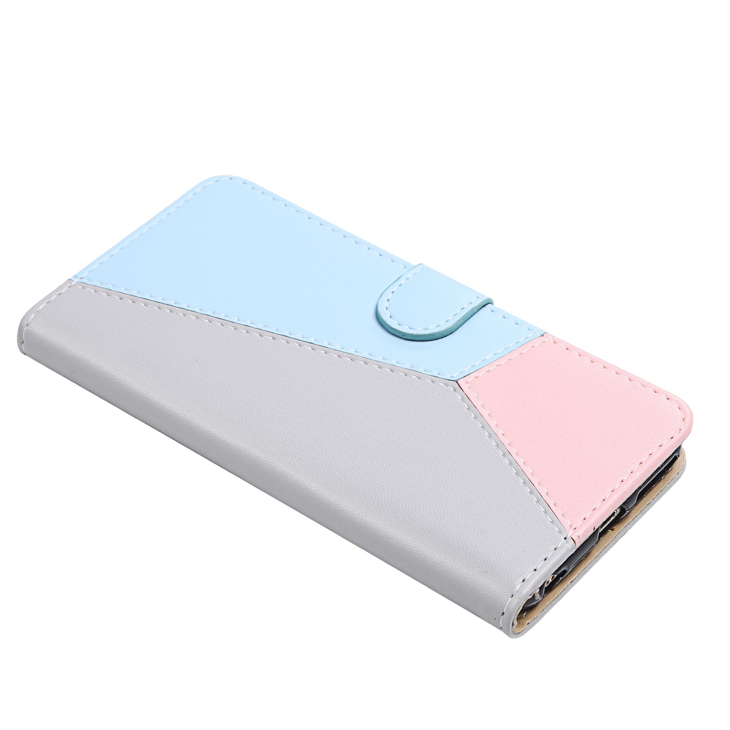 Wallet Design Three-color Splicing Leather Stand Cover for Samsung Galaxy A52 4G/5G / A52s 5G