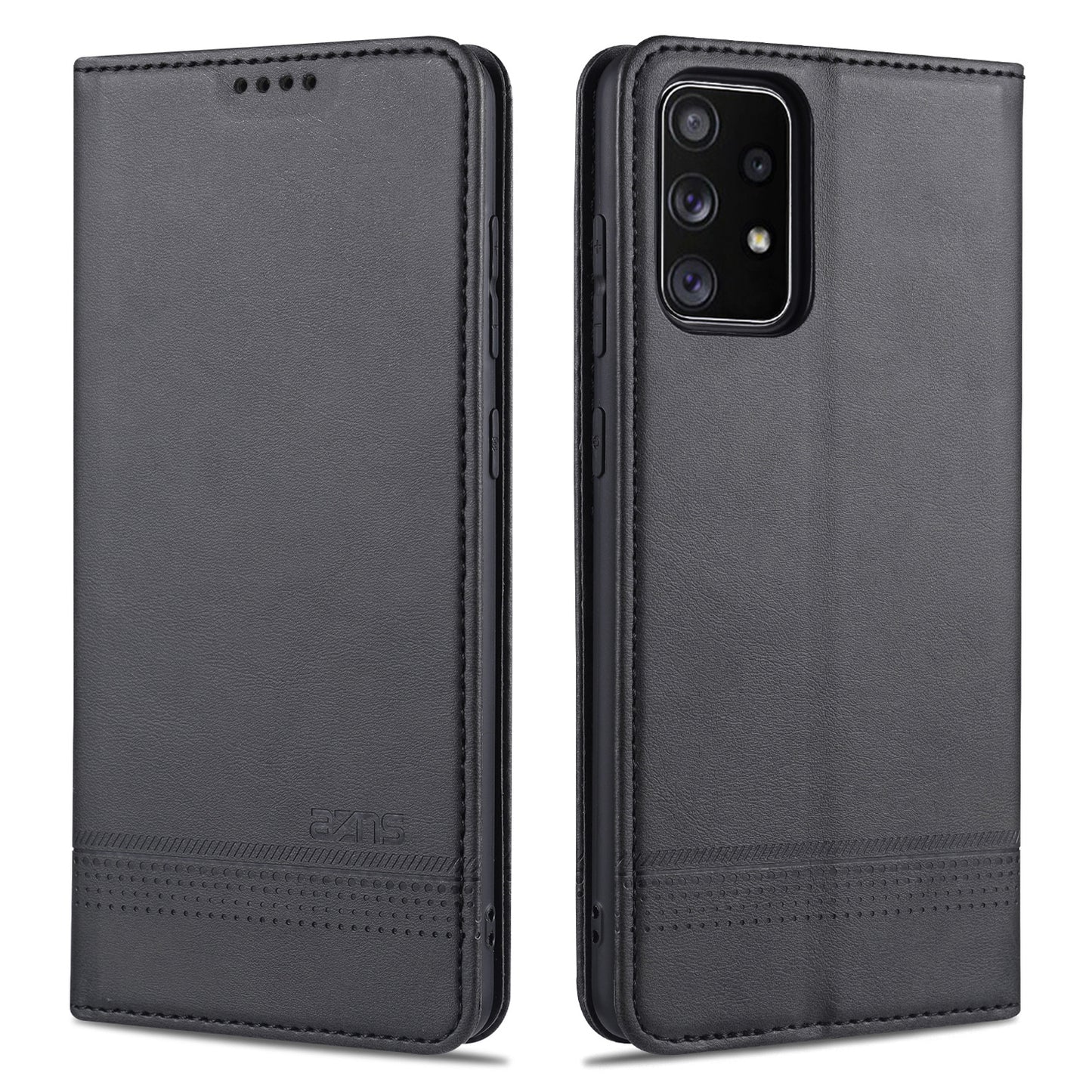 AZNS Auto-absorbed Magnetic Leather Mobile Stand Shell Case with Wallet Design for Samsung Galaxy A52 4G/5G / A52s 5G