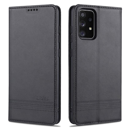 AZNS Auto-absorbed Magnetic Leather Mobile Stand Shell Case with Wallet Design for Samsung Galaxy A52 4G/5G / A52s 5G