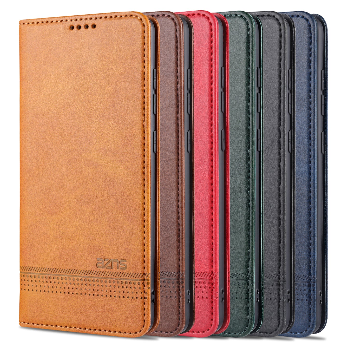 AZNS Auto-absorbed Magnetic Leather Mobile Stand Shell Case with Wallet Design for Samsung Galaxy A52 4G/5G / A52s 5G