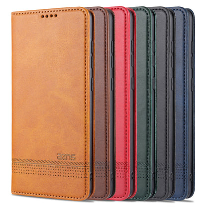 AZNS Auto-absorbed Magnetic Leather Mobile Stand Shell Case with Wallet Design for Samsung Galaxy A52 4G/5G / A52s 5G