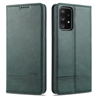 AZNS Auto-absorbed Magnetic Leather Mobile Stand Shell Case with Wallet Design for Samsung Galaxy A52 4G/5G / A52s 5G