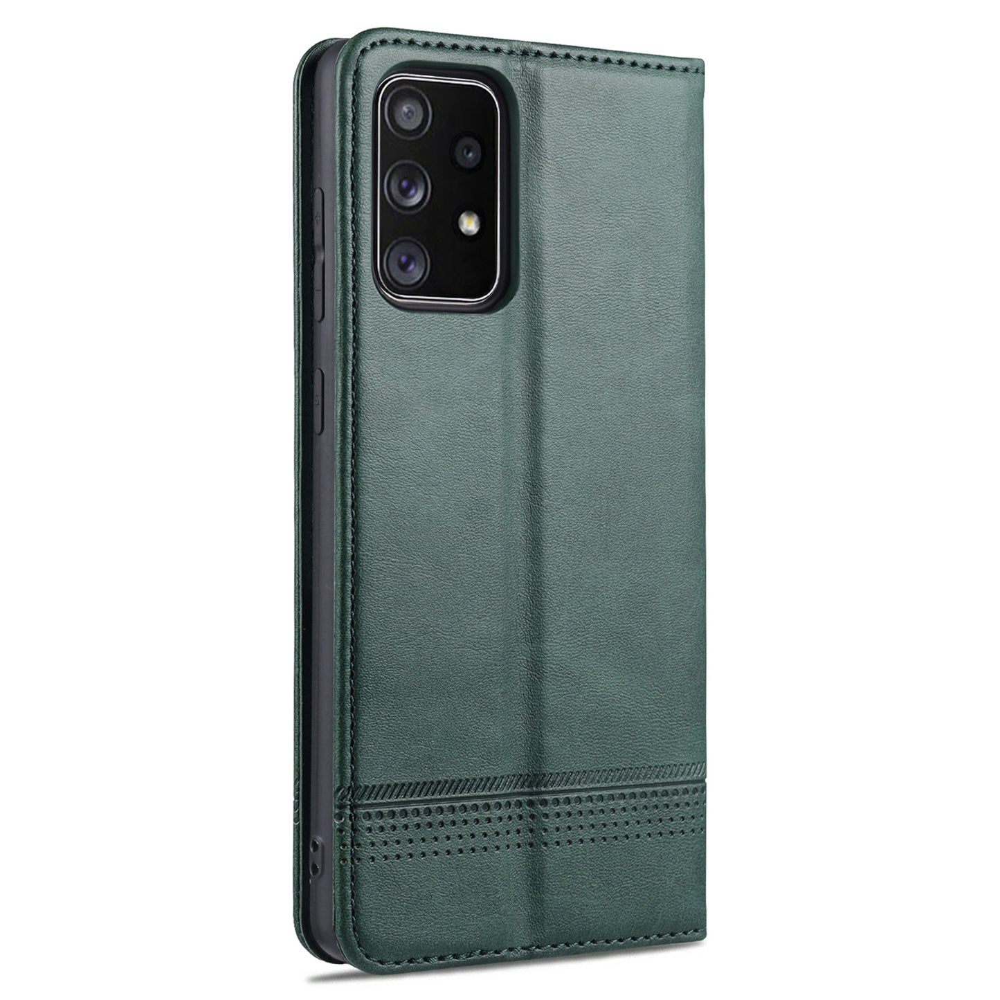 AZNS Auto-absorbed Magnetic Leather Mobile Stand Shell Case with Wallet Design for Samsung Galaxy A52 4G/5G / A52s 5G