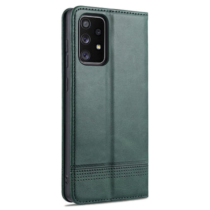 AZNS Auto-absorbed Magnetic Leather Mobile Stand Shell Case with Wallet Design for Samsung Galaxy A52 4G/5G / A52s 5G