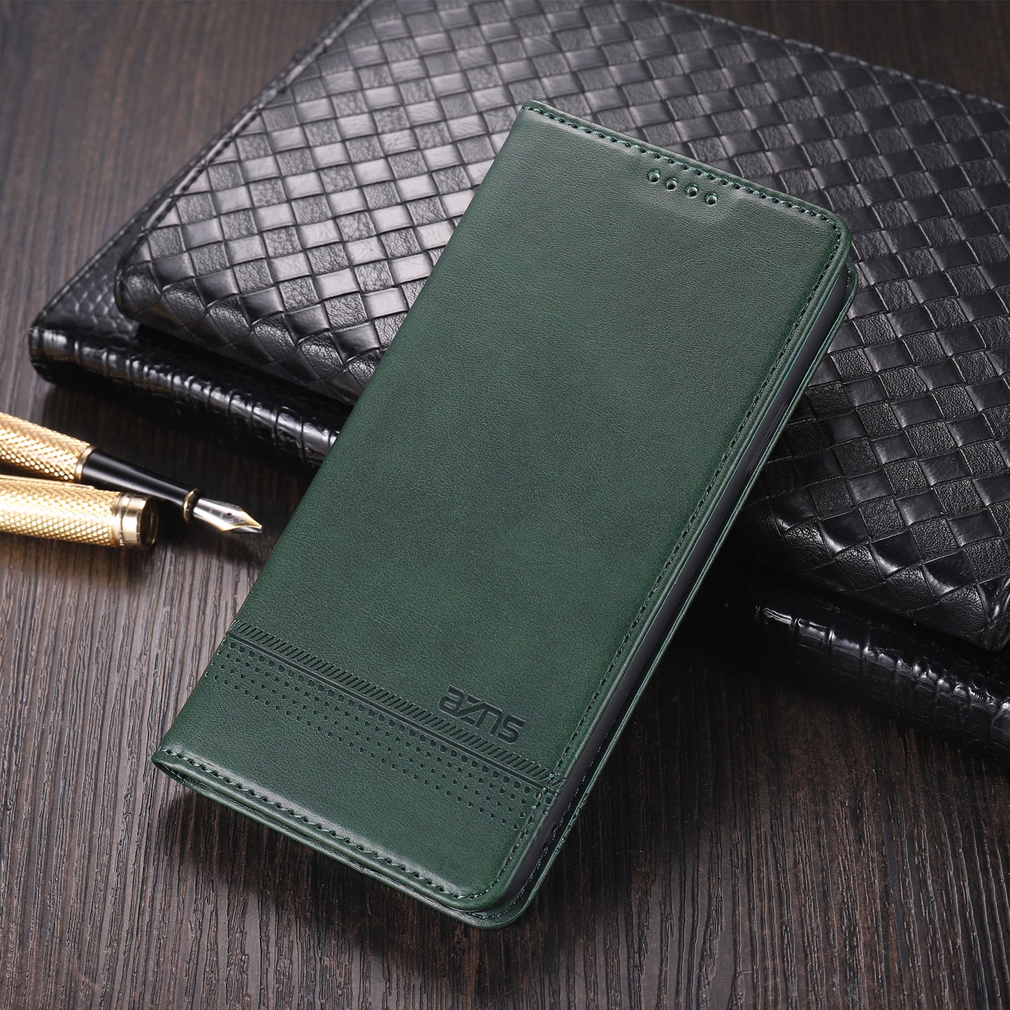 AZNS Auto-absorbed Magnetic Leather Mobile Stand Shell Case with Wallet Design for Samsung Galaxy A52 4G/5G / A52s 5G