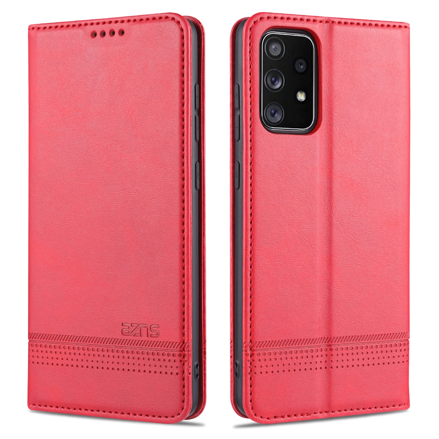 AZNS Auto-absorbed Magnetic Leather Mobile Stand Shell Case with Wallet Design for Samsung Galaxy A52 4G/5G / A52s 5G