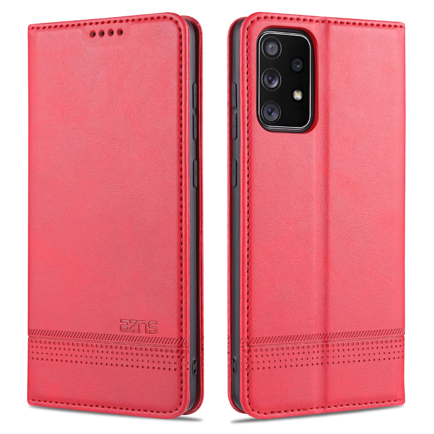 AZNS Auto-absorbed Magnetic Leather Mobile Stand Shell Case with Wallet Design for Samsung Galaxy A52 4G/5G / A52s 5G