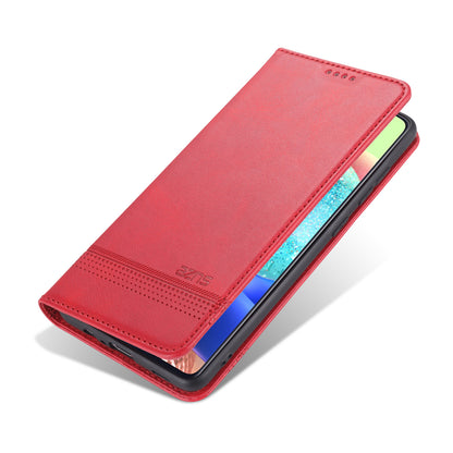 AZNS Auto-absorbed Magnetic Leather Mobile Stand Shell Case with Wallet Design for Samsung Galaxy A52 4G/5G / A52s 5G