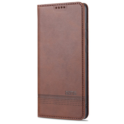 AZNS Auto-absorbed Magnetic Leather Mobile Stand Shell Case with Wallet Design for Samsung Galaxy A52 4G/5G / A52s 5G