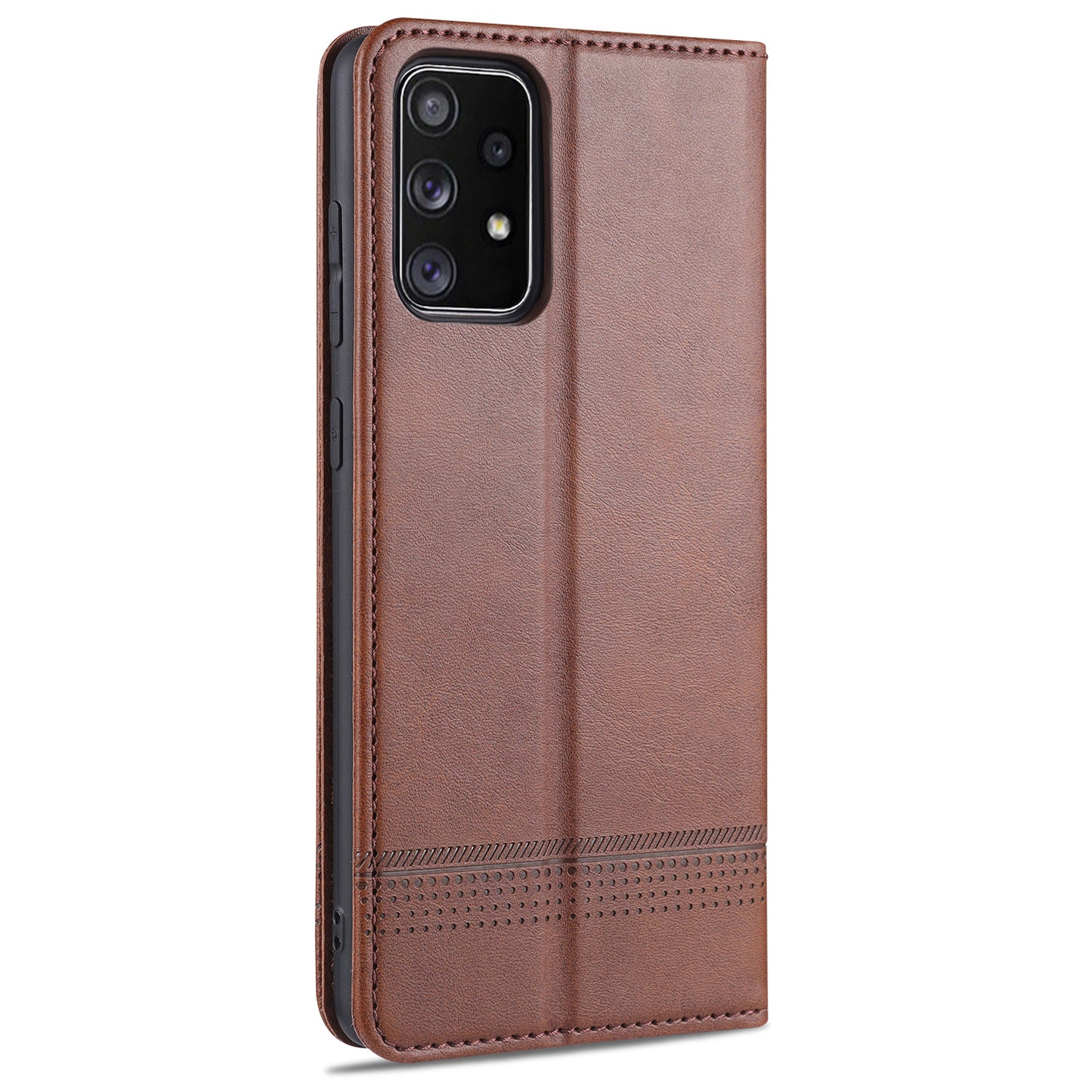 AZNS Auto-absorbed Magnetic Leather Mobile Stand Shell Case with Wallet Design for Samsung Galaxy A52 4G/5G / A52s 5G