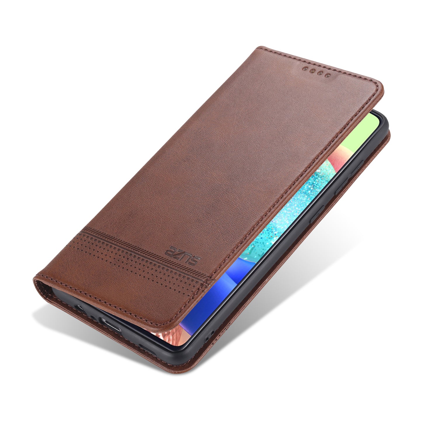 AZNS Auto-absorbed Magnetic Leather Mobile Stand Shell Case with Wallet Design for Samsung Galaxy A52 4G/5G / A52s 5G