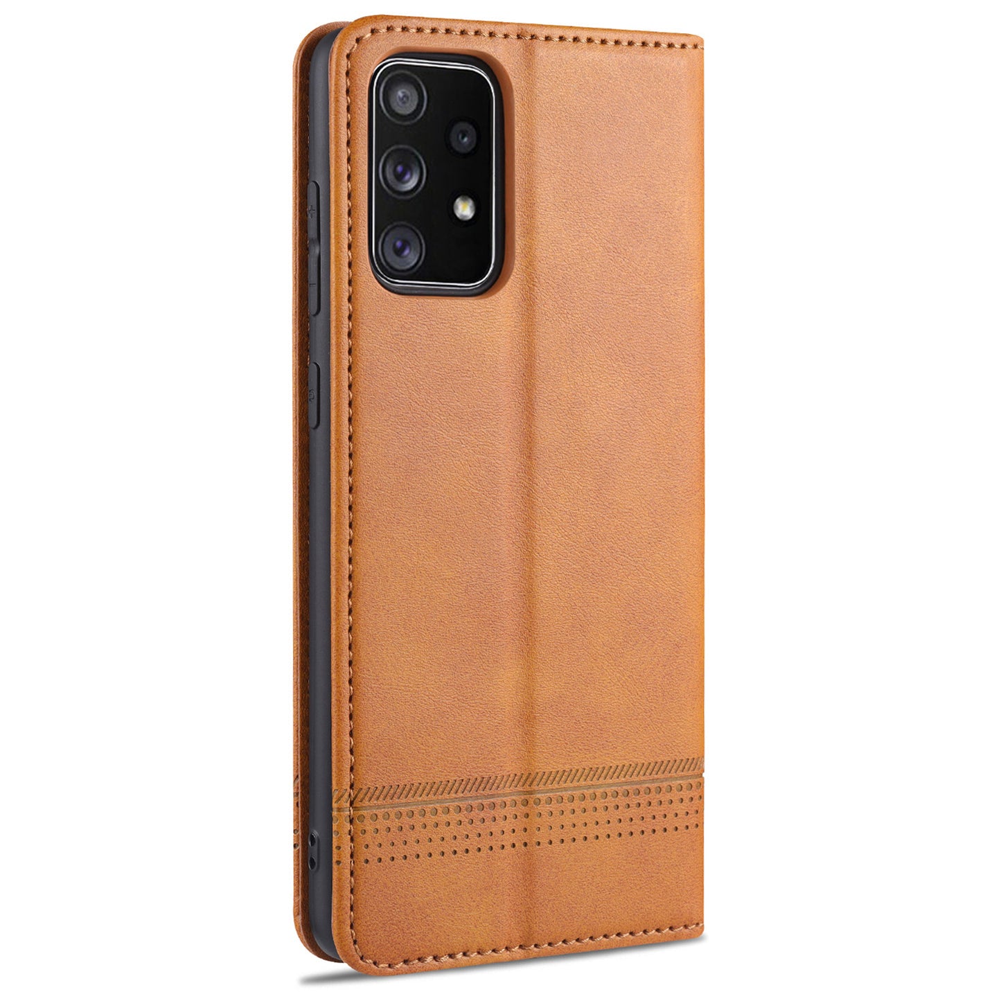 AZNS Auto-absorbed Magnetic Leather Mobile Stand Shell Case with Wallet Design for Samsung Galaxy A52 4G/5G / A52s 5G