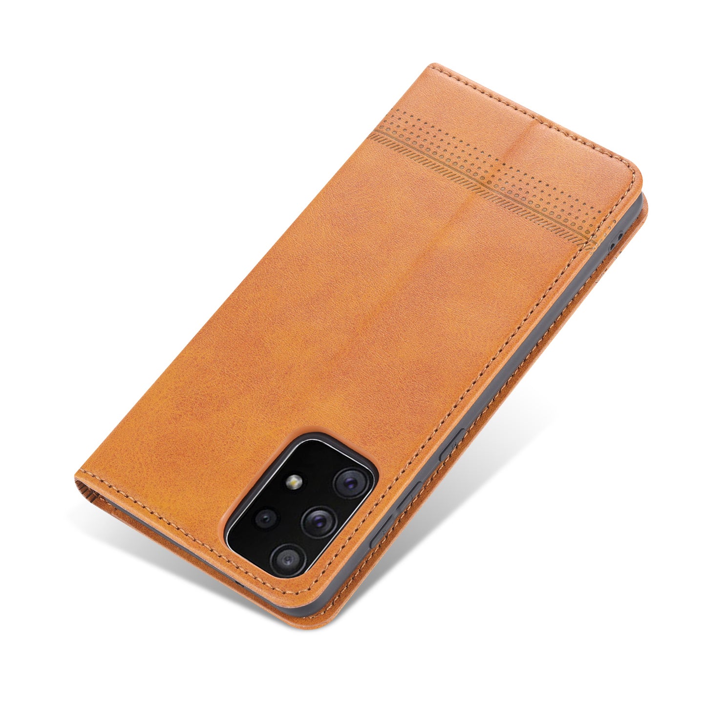 AZNS Auto-absorbed Magnetic Leather Mobile Stand Shell Case with Wallet Design for Samsung Galaxy A52 4G/5G / A52s 5G