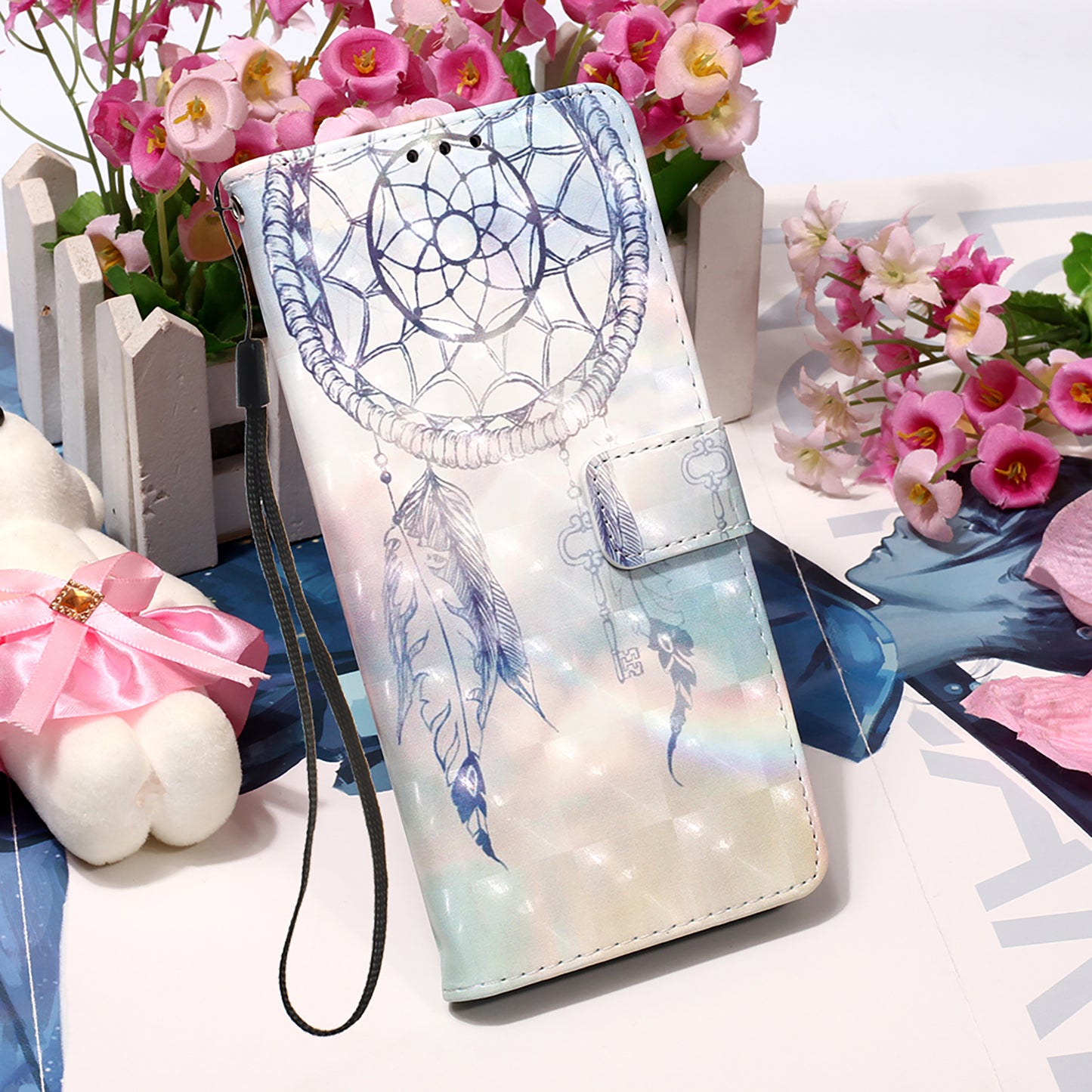 3D Pattern Printing PU Leather Wallet Stand Phone Case Shell for Samsung Galaxy A52 4G/5G / A52s 5G