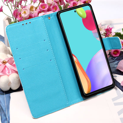 3D Pattern Printing PU Leather Wallet Stand Phone Case Shell for Samsung Galaxy A52 4G/5G / A52s 5G