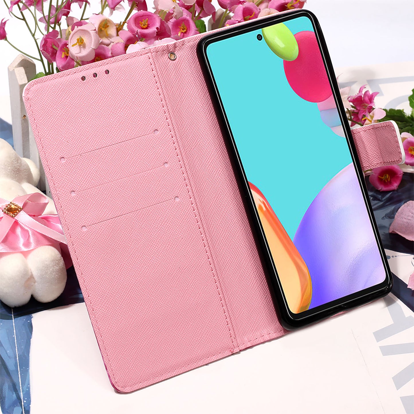 3D Pattern Printing PU Leather Wallet Stand Phone Case Shell for Samsung Galaxy A52 4G/5G / A52s 5G