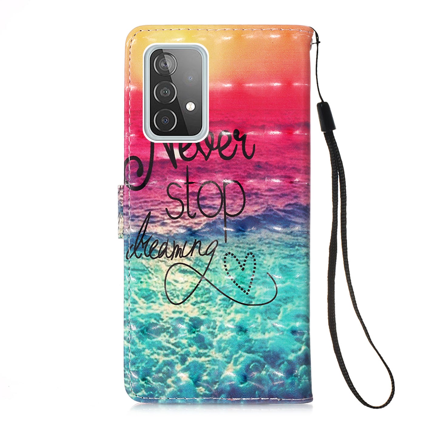 3D Pattern Printing PU Leather Wallet Stand Phone Case Shell for Samsung Galaxy A52 4G/5G / A52s 5G