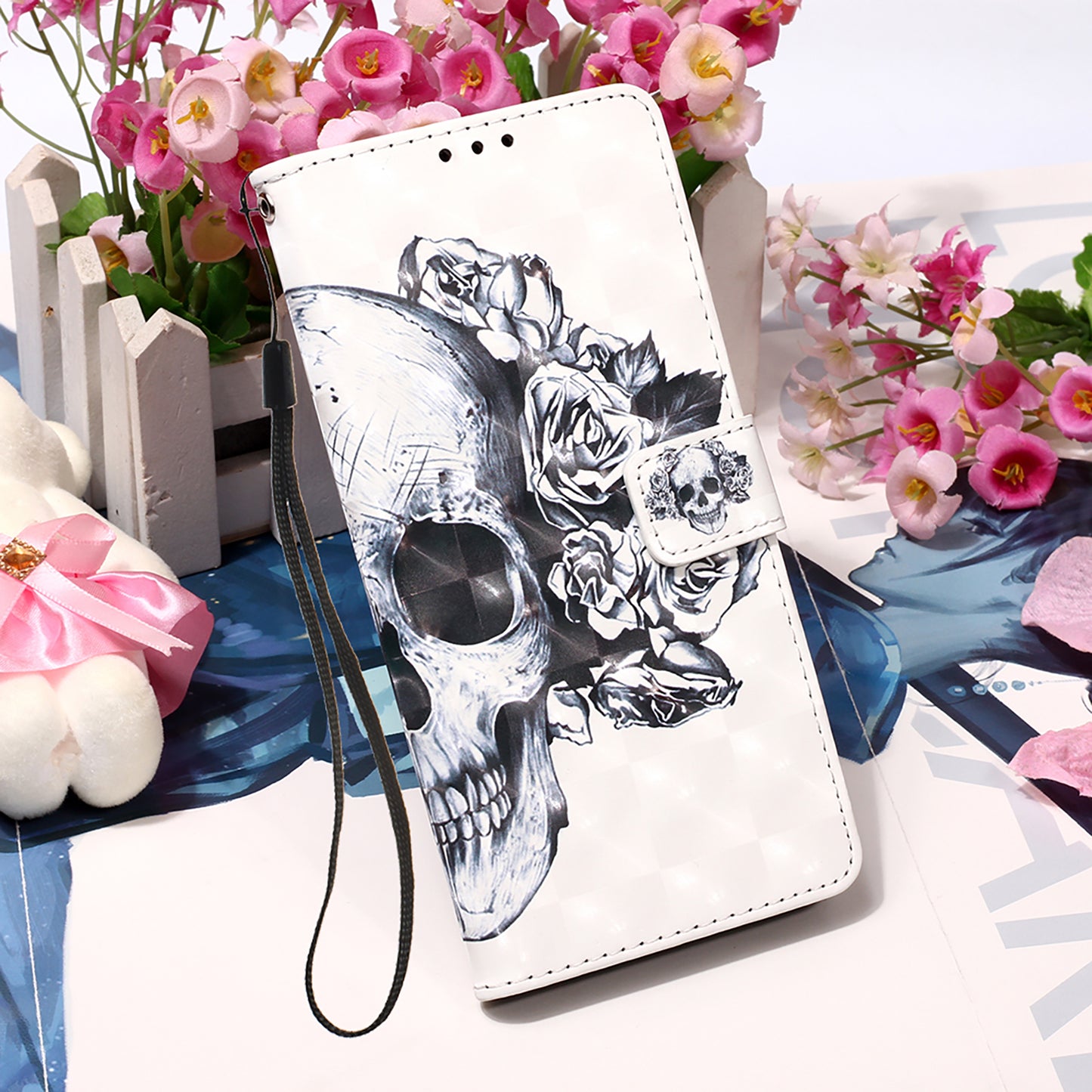 3D Pattern Printing PU Leather Wallet Stand Phone Case Shell for Samsung Galaxy A52 4G/5G / A52s 5G