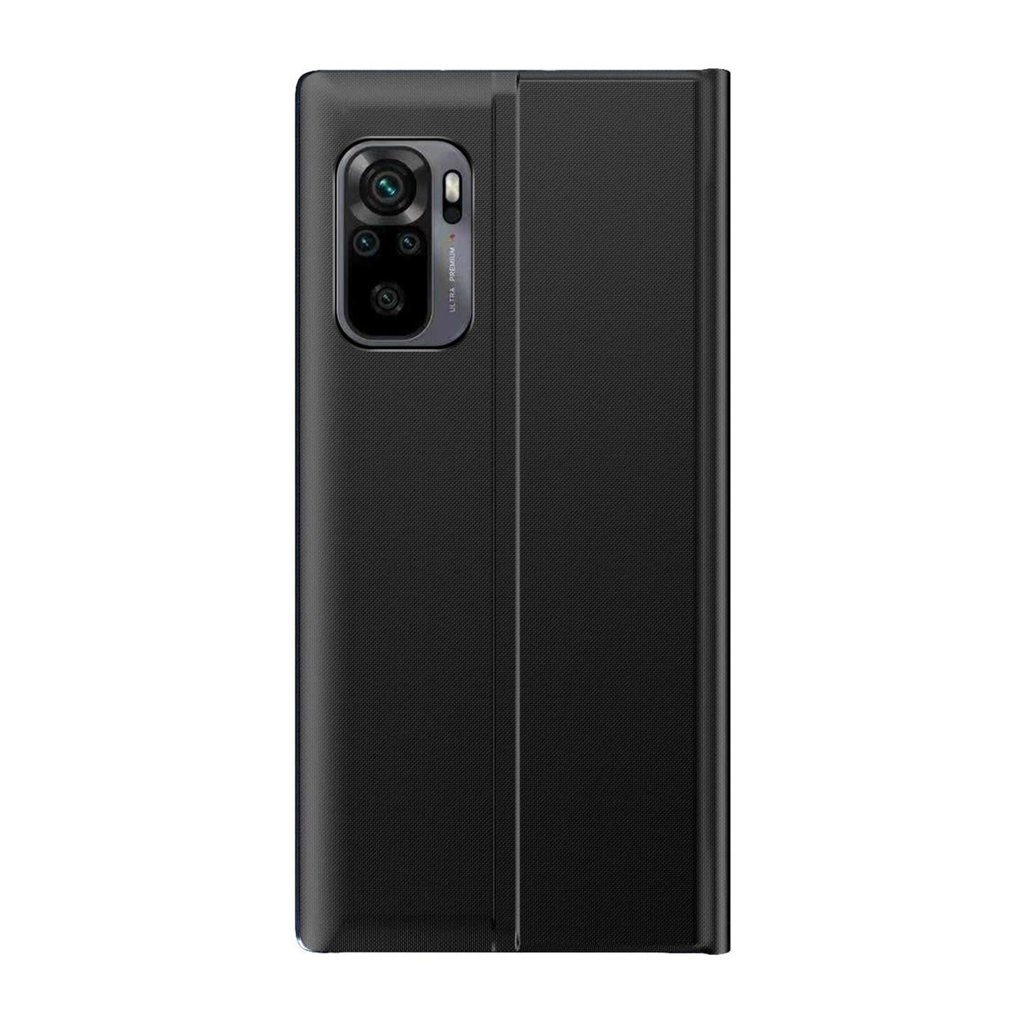 View Window Auto-absorbed Flip Leather Stand Protector Shell for Xiaomi Poco M5s 4G / Redmi Note 10 4G / Note 10S 4G