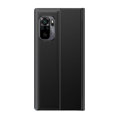 View Window Auto-absorbed Flip Leather Stand Protector Shell for Xiaomi Poco M5s 4G / Redmi Note 10 4G / Note 10S 4G