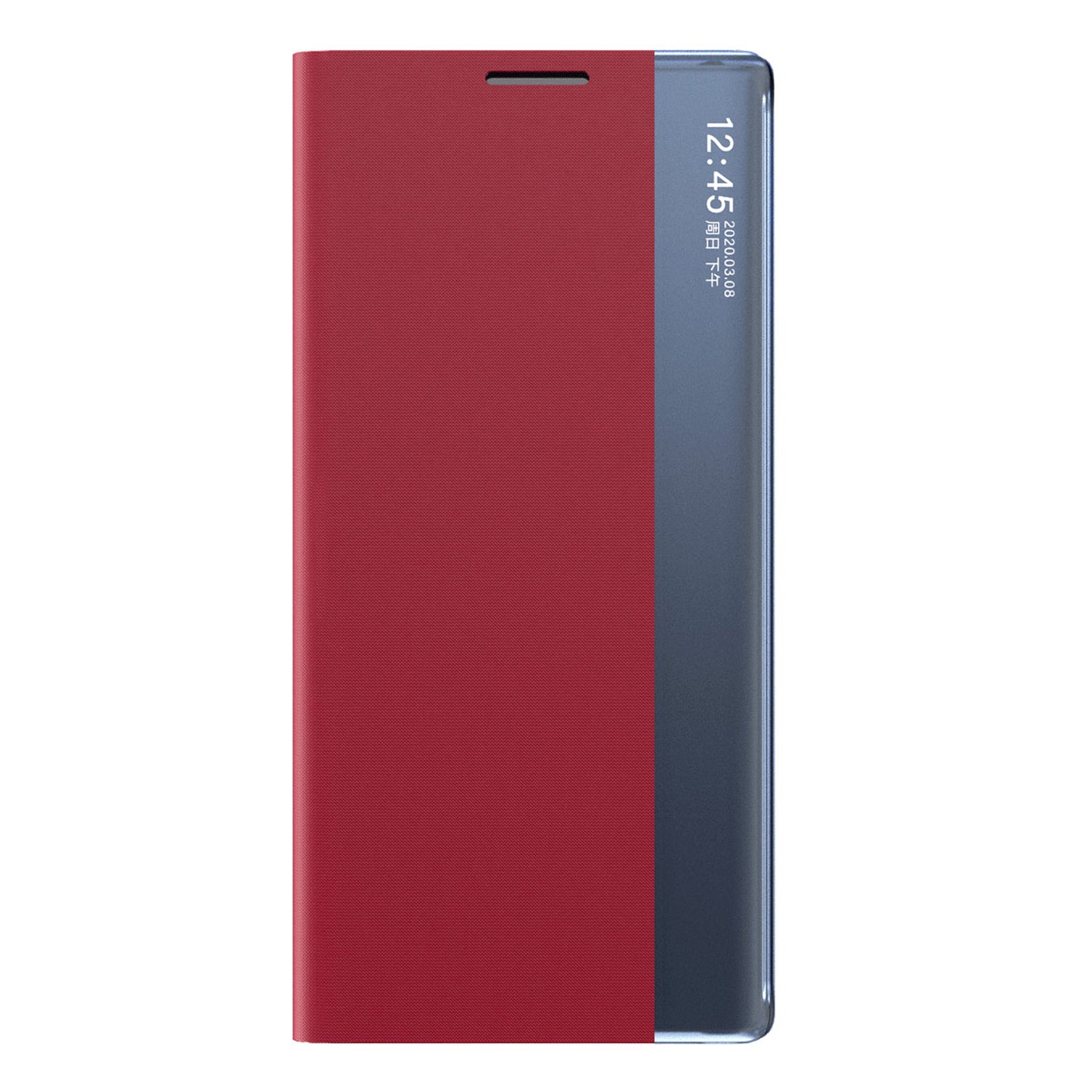 View Window Auto-absorbed Flip Leather Stand Protector Shell for Xiaomi Poco M5s 4G / Redmi Note 10 4G / Note 10S 4G