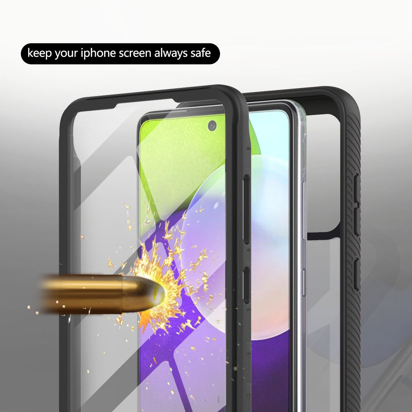 Full-Coverage Protection PET Screen Protector + PC+TPU Protective Case for Samsung Galaxy A52 4G/5G / A52s 5G / A52s 5G