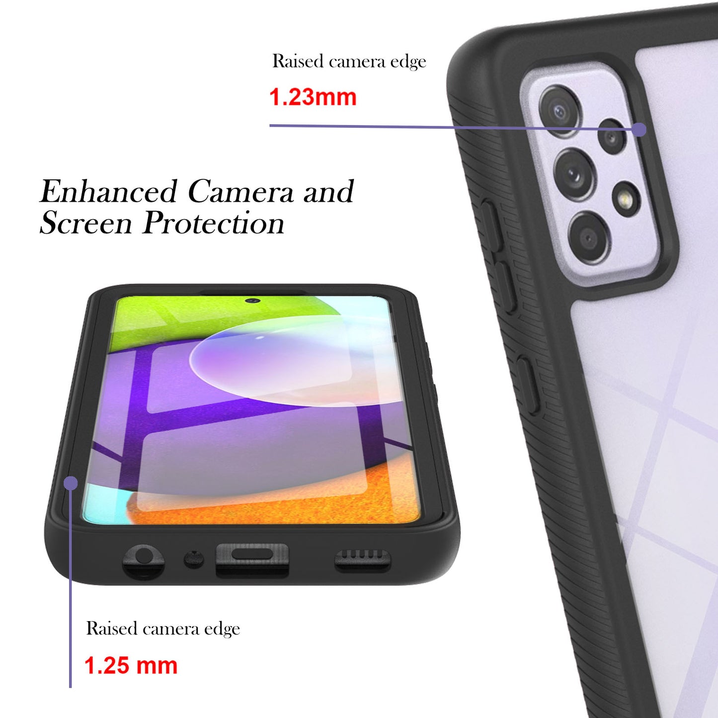 Full-Coverage Protection PET Screen Protector + PC+TPU Protective Case for Samsung Galaxy A52 4G/5G / A52s 5G / A52s 5G