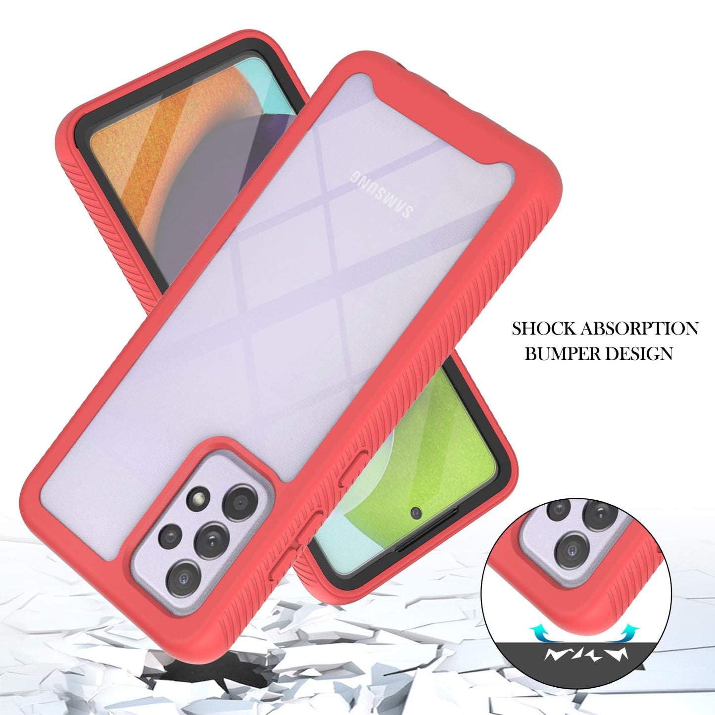 Full-Coverage Protection PET Screen Protector + PC+TPU Protective Case for Samsung Galaxy A52 4G/5G / A52s 5G / A52s 5G