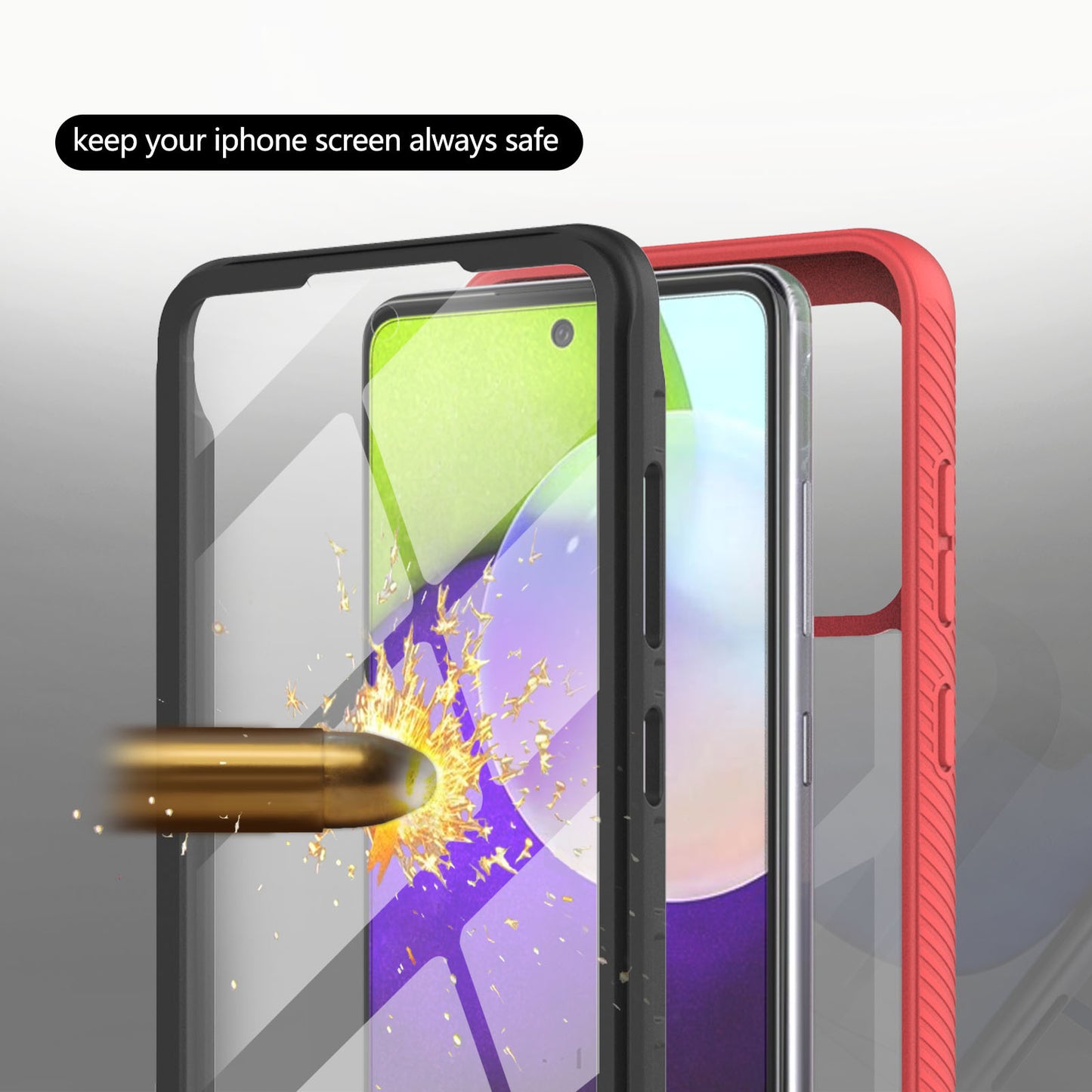 Full-Coverage Protection PET Screen Protector + PC+TPU Protective Case for Samsung Galaxy A52 4G/5G / A52s 5G / A52s 5G