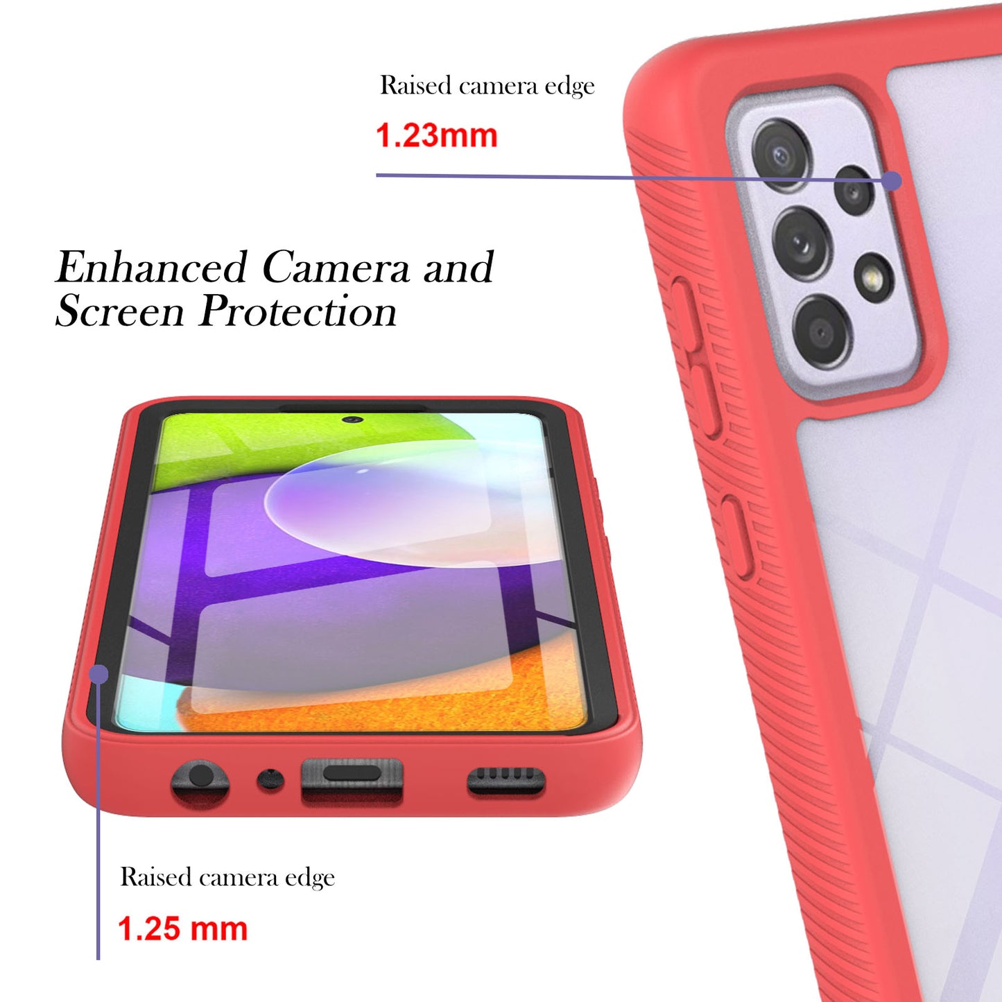 Full-Coverage Protection PET Screen Protector + PC+TPU Protective Case for Samsung Galaxy A52 4G/5G / A52s 5G / A52s 5G