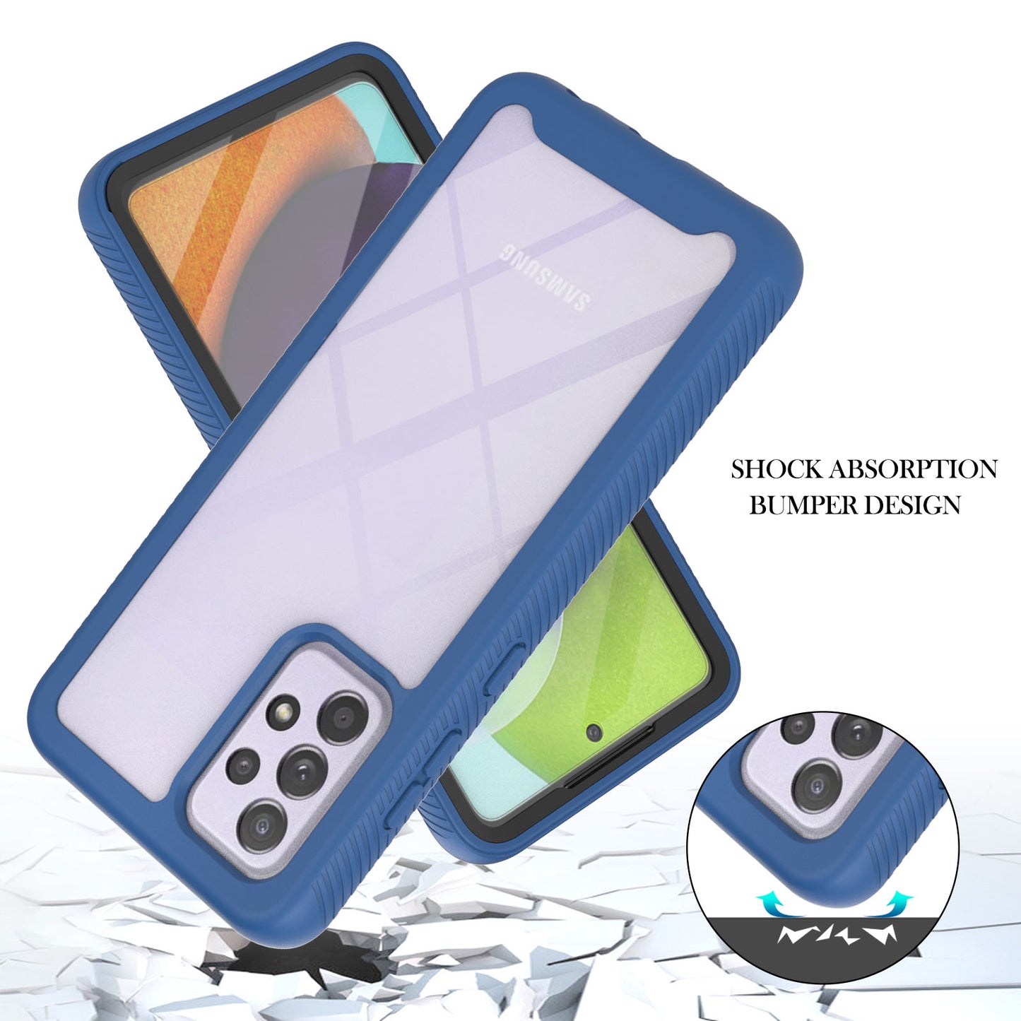 Full-Coverage Protection PET Screen Protector + PC+TPU Protective Case for Samsung Galaxy A52 4G/5G / A52s 5G / A52s 5G