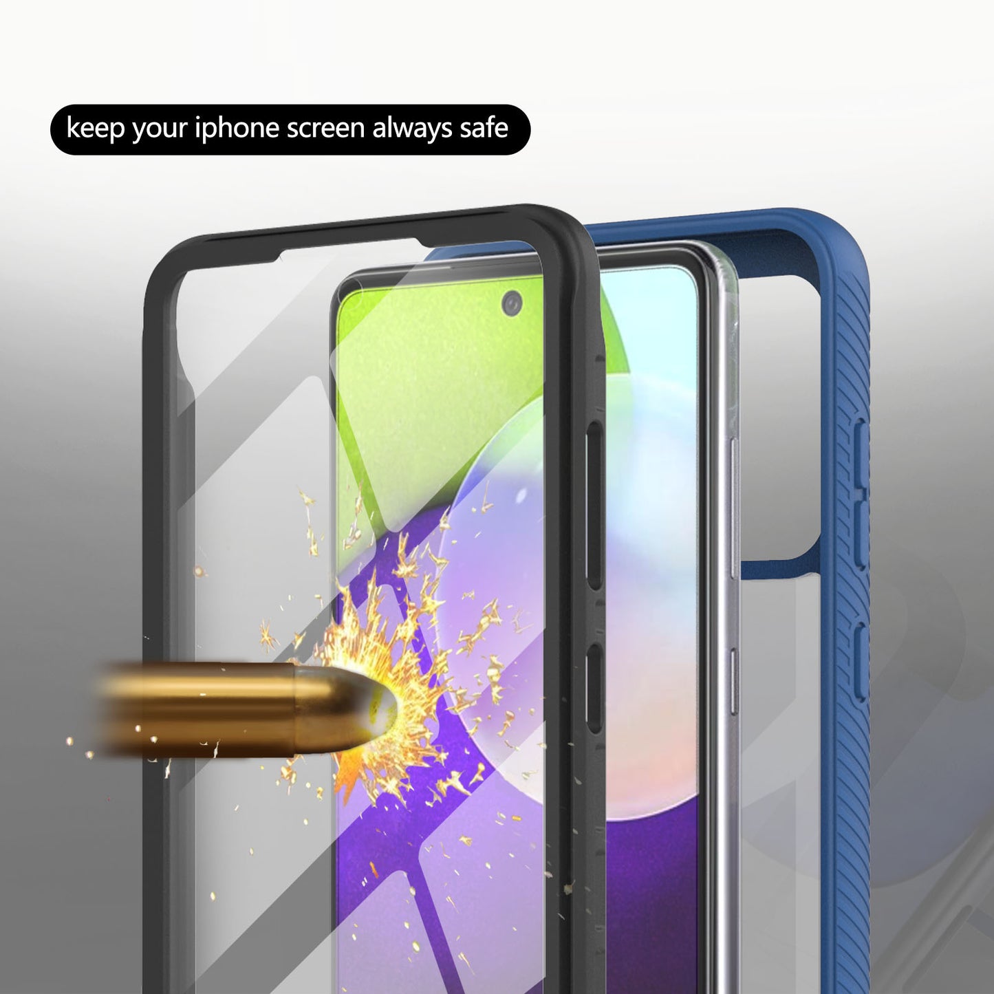 Full-Coverage Protection PET Screen Protector + PC+TPU Protective Case for Samsung Galaxy A52 4G/5G / A52s 5G / A52s 5G