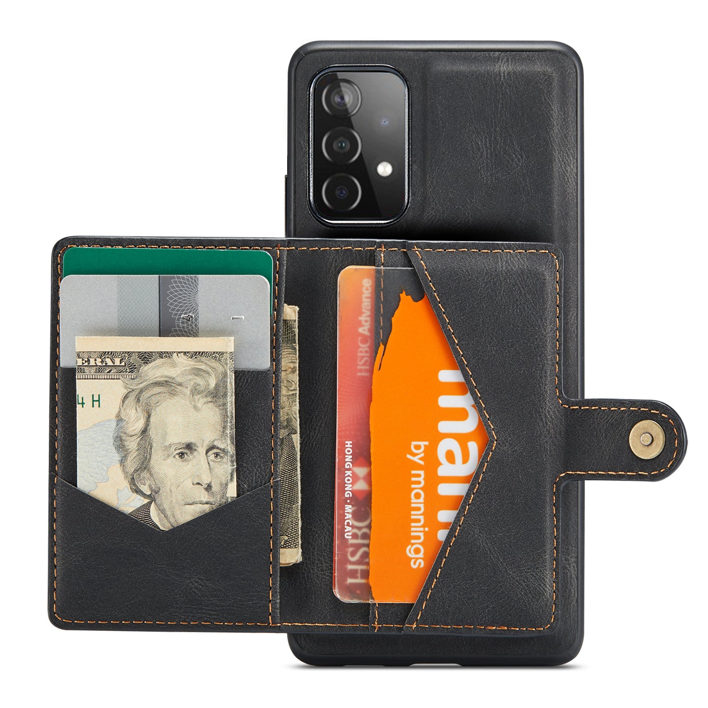 JEEHOOD Detachable 2 in 1 Leather Coated TPU Case with Magnetic Wallet Design for Samsung Galaxy A52 4G/5G / A52s 5G
