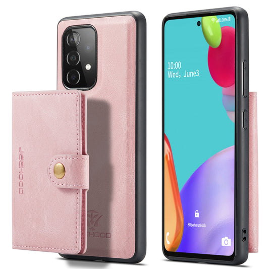JEEHOOD Detachable 2 in 1 Leather Coated TPU Case with Magnetic Wallet Design for Samsung Galaxy A52 4G/5G / A52s 5G