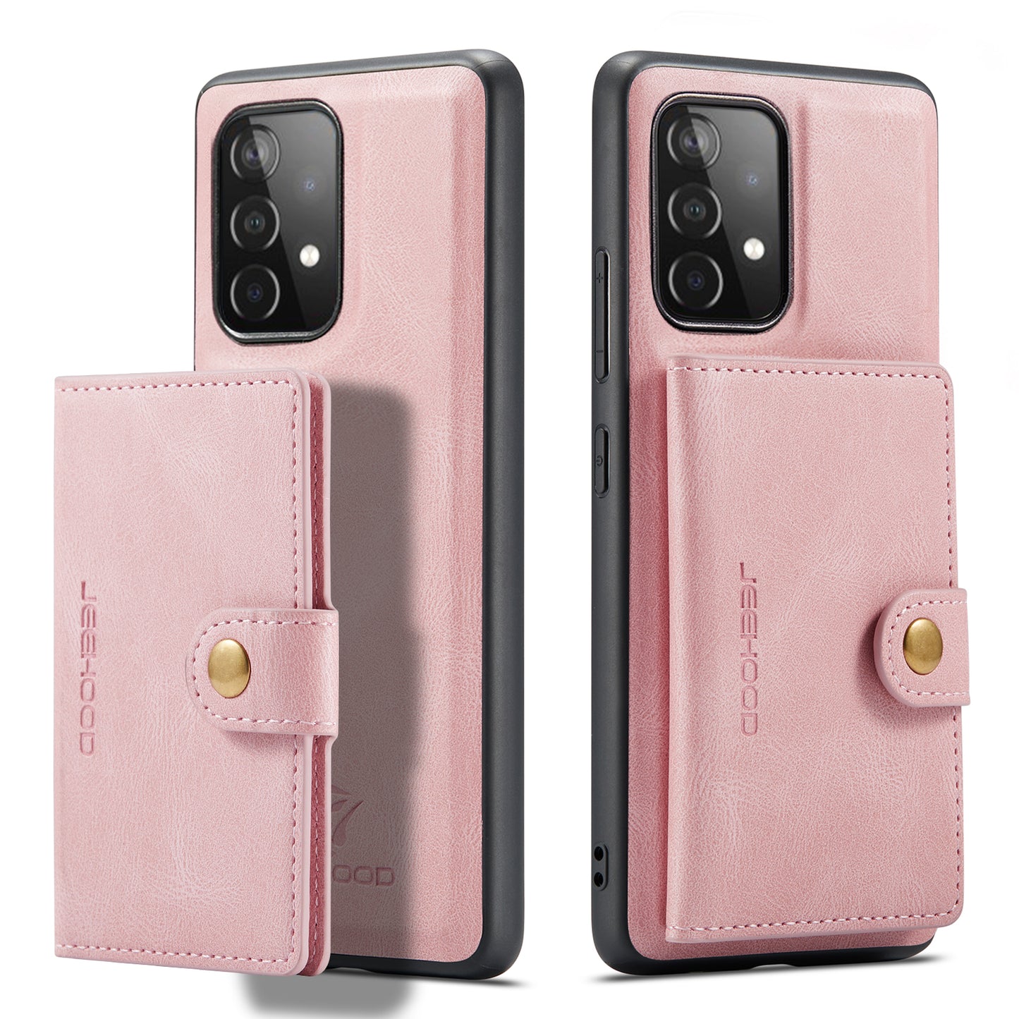 JEEHOOD Detachable 2 in 1 Leather Coated TPU Case with Magnetic Wallet Design for Samsung Galaxy A52 4G/5G / A52s 5G