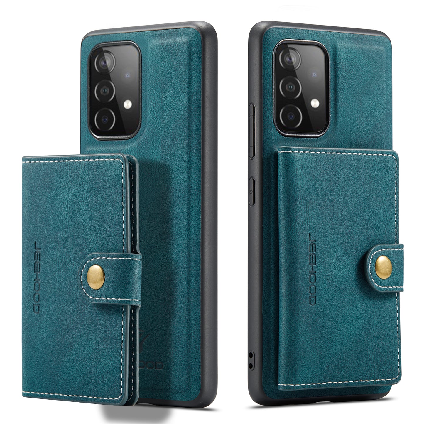 JEEHOOD Detachable 2 in 1 Leather Coated TPU Case with Magnetic Wallet Design for Samsung Galaxy A52 4G/5G / A52s 5G