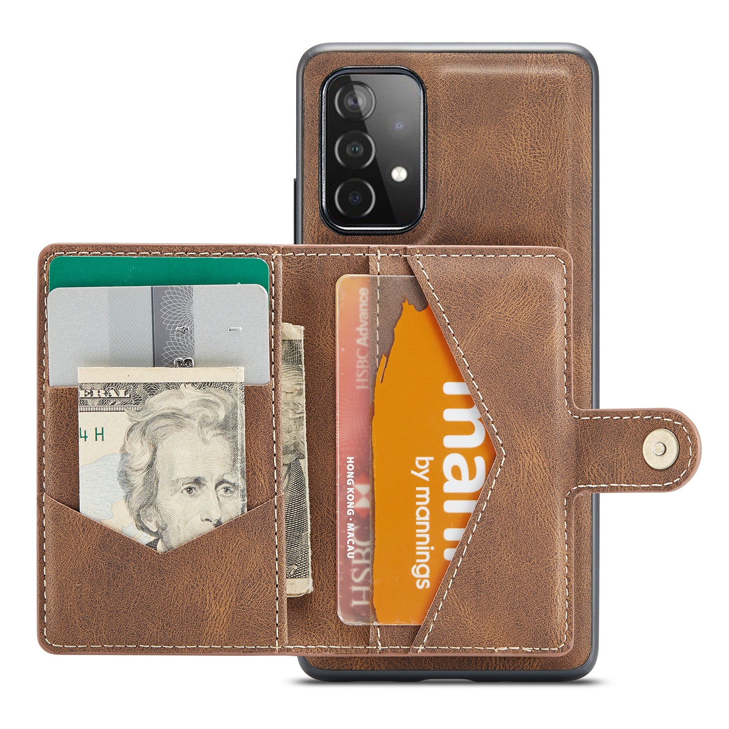 JEEHOOD Detachable 2 in 1 Leather Coated TPU Case with Magnetic Wallet Design for Samsung Galaxy A52 4G/5G / A52s 5G