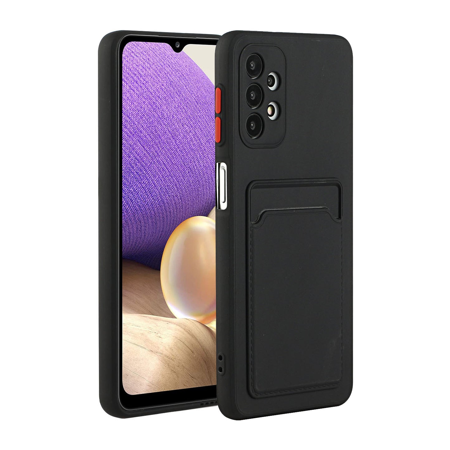 Well-Protected Soft TPU Phone Case with Card Holder Cover for Samsung Galaxy A52 4G/5G / A52s 5G