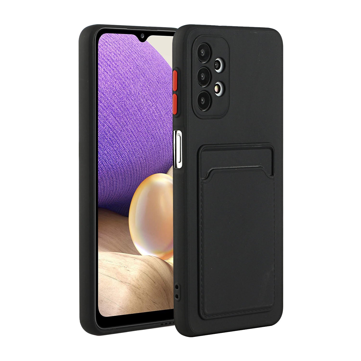 Well-Protected Soft TPU Phone Case with Card Holder Cover for Samsung Galaxy A52 4G/5G / A52s 5G
