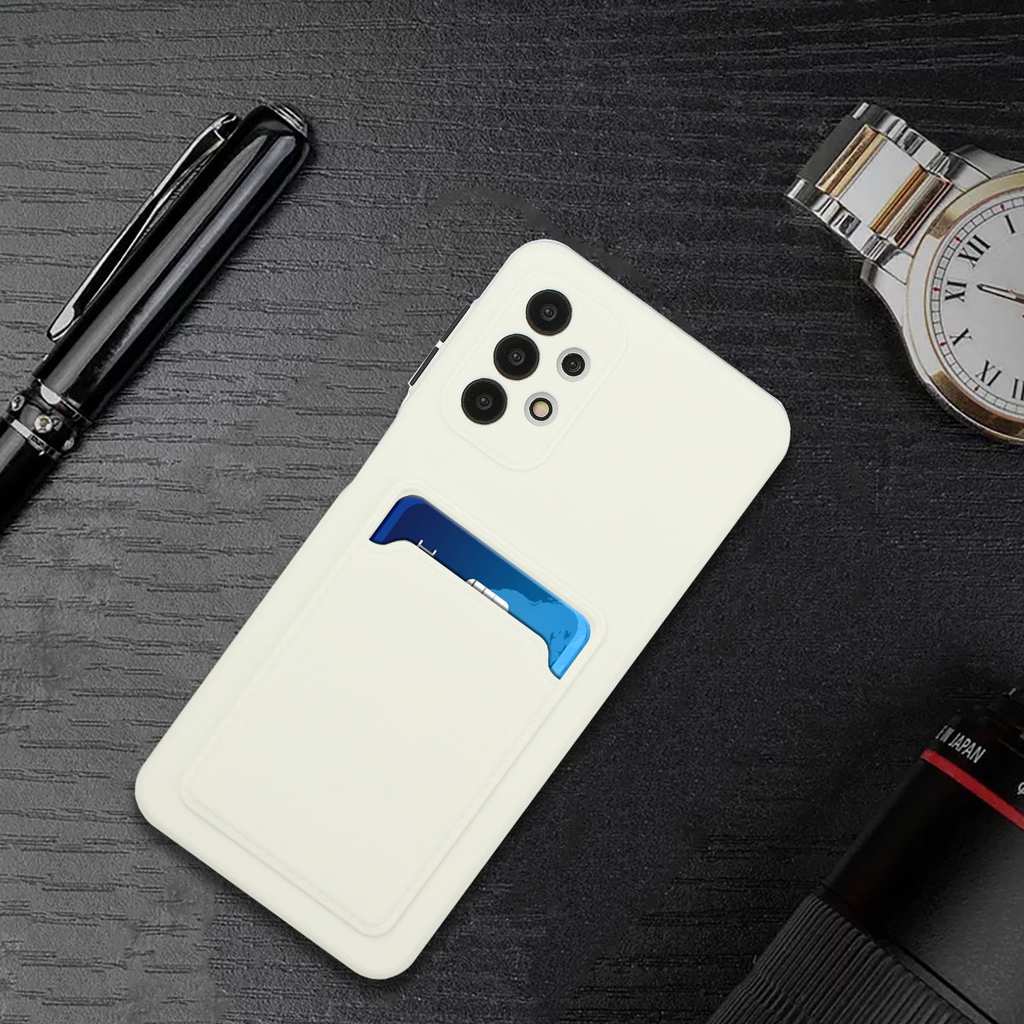 Well-Protected Soft TPU Phone Case with Card Holder Cover for Samsung Galaxy A52 4G/5G / A52s 5G