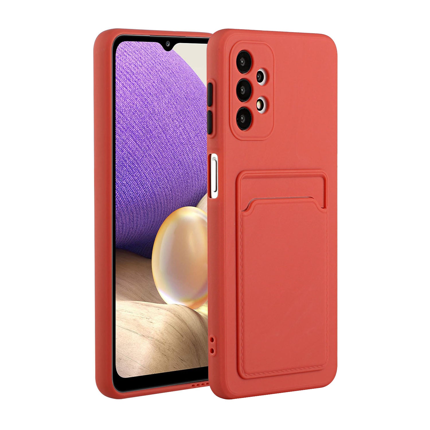 Well-Protected Soft TPU Phone Case with Card Holder Cover for Samsung Galaxy A52 4G/5G / A52s 5G
