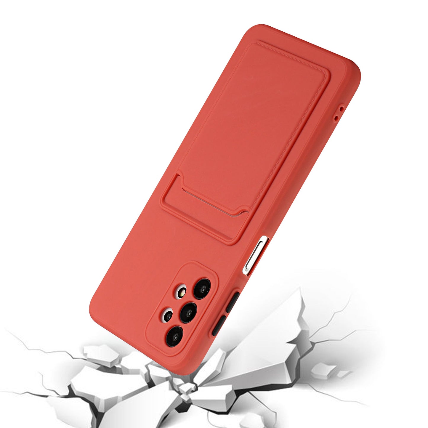 Well-Protected Soft TPU Phone Case with Card Holder Cover for Samsung Galaxy A52 4G/5G / A52s 5G