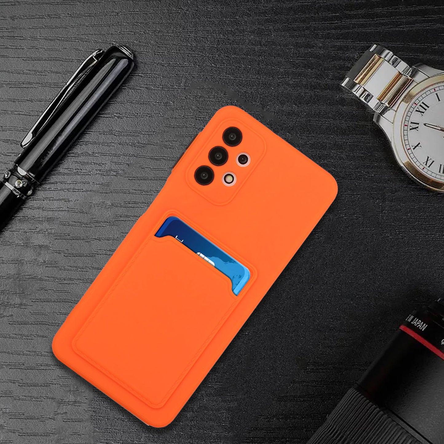Well-Protected Soft TPU Phone Case with Card Holder Cover for Samsung Galaxy A52 4G/5G / A52s 5G