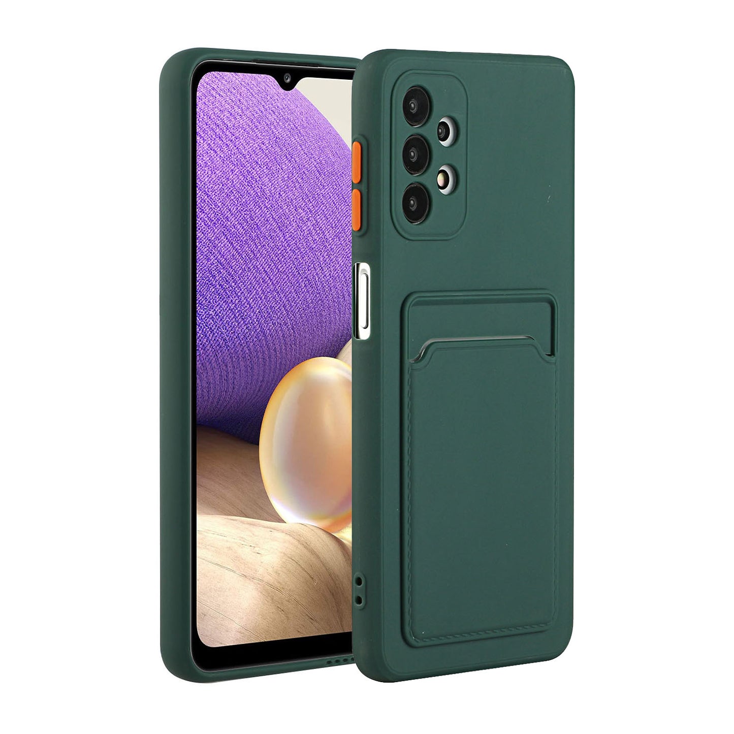 Well-Protected Soft TPU Phone Case with Card Holder Cover for Samsung Galaxy A52 4G/5G / A52s 5G