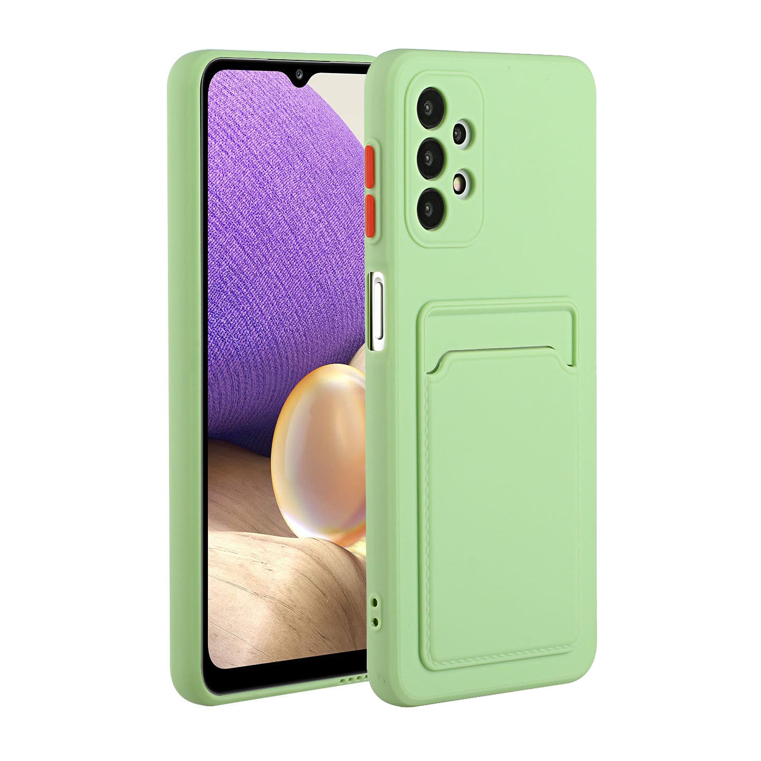 Well-Protected Soft TPU Phone Case with Card Holder Cover for Samsung Galaxy A52 4G/5G / A52s 5G